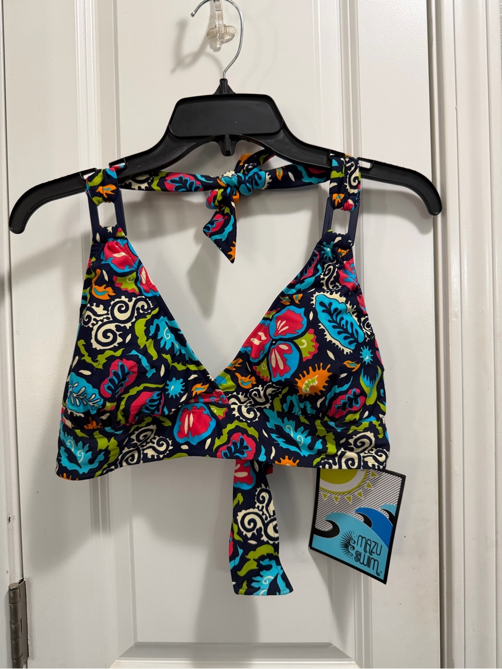 Floral Tie-Front Bikini Top